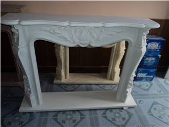 2024 Year NEW Design White Marble Modern Fireplace