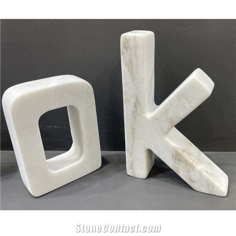 Home Decor  Desktop Accessory Letter Marble Bookend