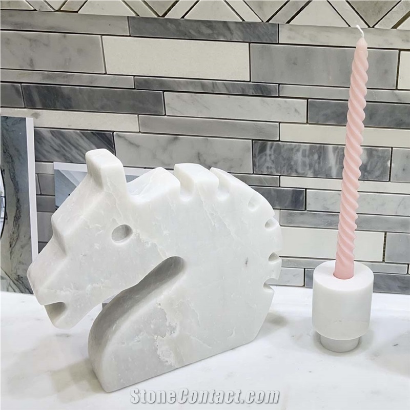 Home Decor  Desktop Accessory Letter Marble Bookend