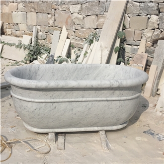 Luxury Carrara White Marble Classic Bathtubs