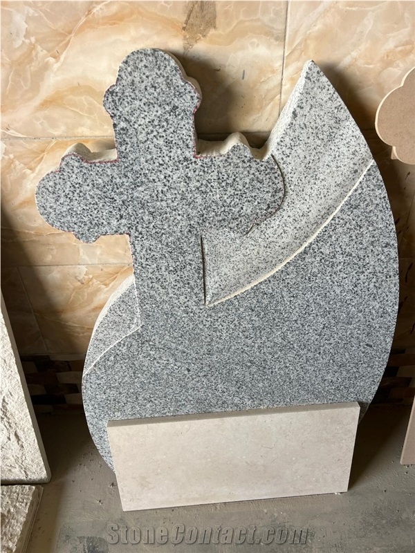 Aswan Black Granite Cross Tombstone