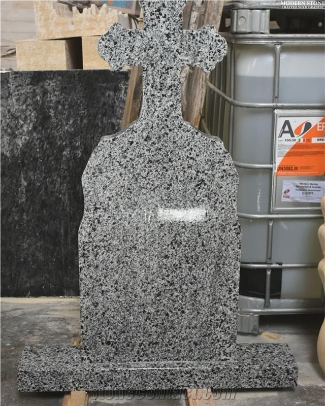 Aswan Black Granite Cross Tombstone