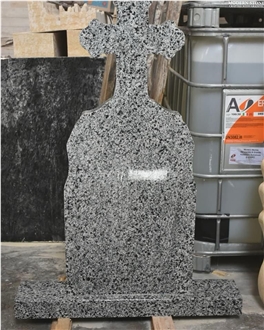 Aswan Black Granite Cross Tombstone