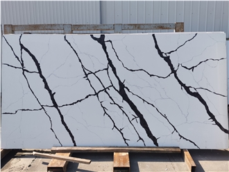 Calacatta White Floor Tiles Quartz Slabs