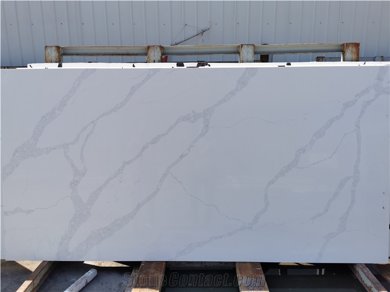 Calacatta White Floor Tiles Quartz Slabs
