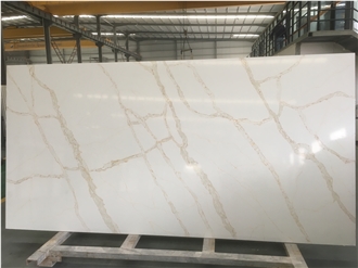 Calacatta White Supplier Quartz Slabs For Bathroom