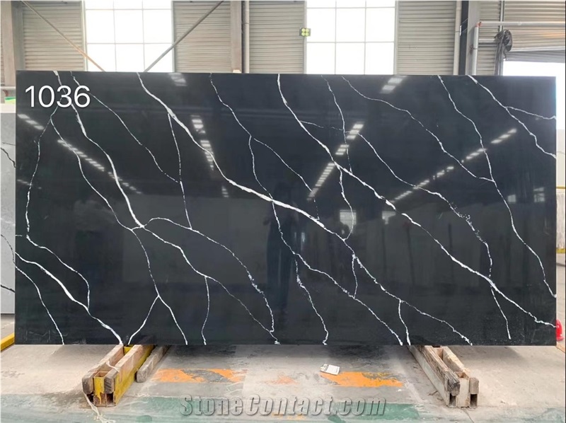 Hot-Sell Quartz Floor Walls With Grey Veins