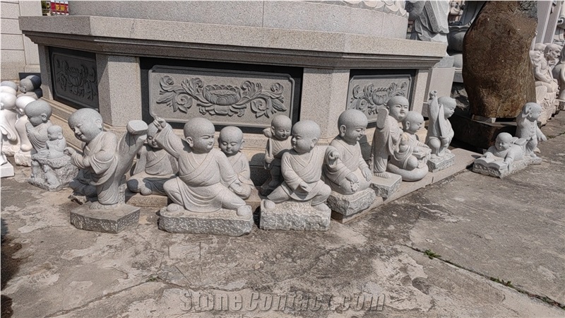 Stone Baby Buddha Monk Sculpture By Granite