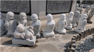 Stone Baby Buddha Monk Sculpture By Granite