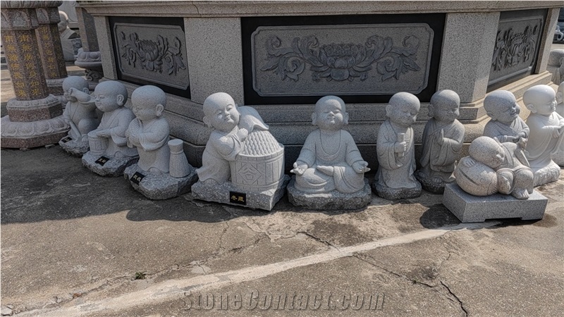 Stone Baby Buddha Monk Sculpture By Granite