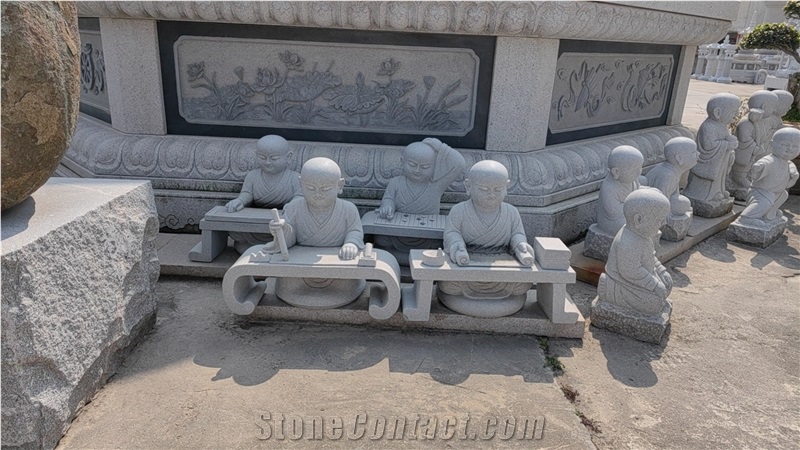 Stone Baby Buddha Monk Sculpture By Granite