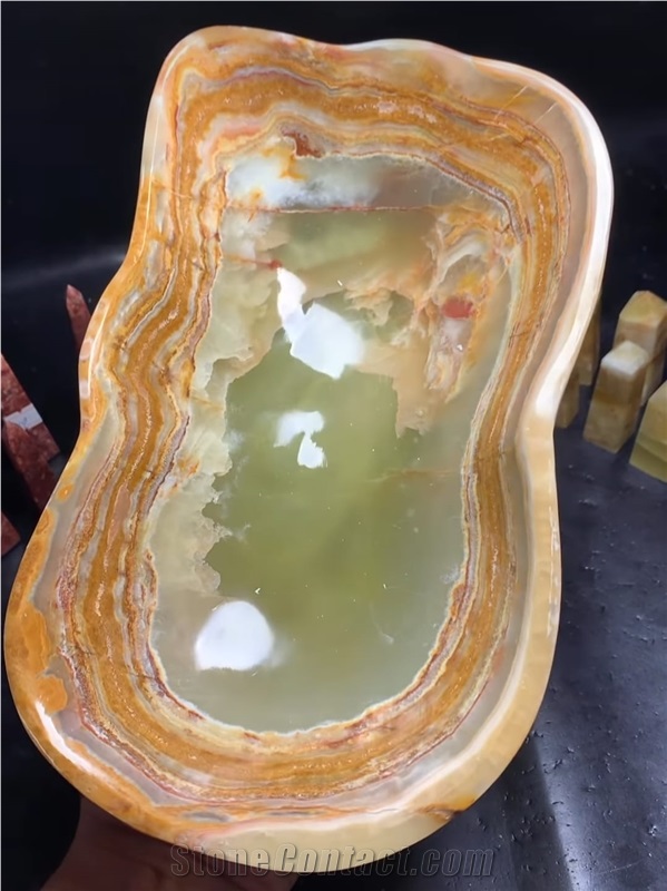 Green Onyx Decorative Bowls, Soap Dishes