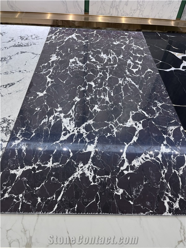 Pearl Lava Black Quartz Slabs
