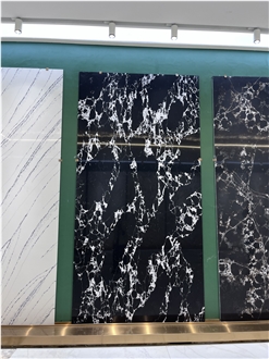 Pearl Lava Black Quartz Slabs
