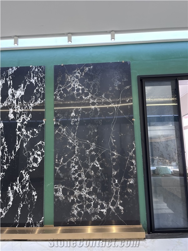 Pearl Lava Black Quartz Slabs
