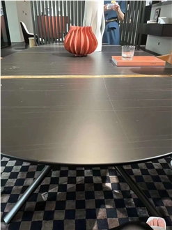 Tunisia Laurent Black Gold Marble Polished Cafe Table