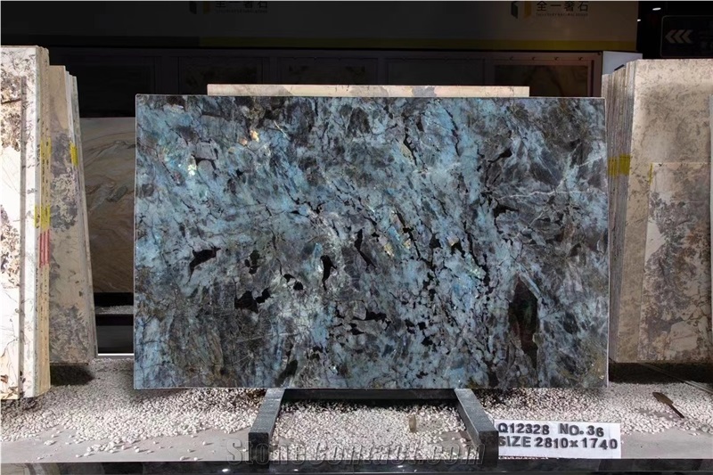 Luxury Stone Blue Emerald Labradorite Granite Slabs