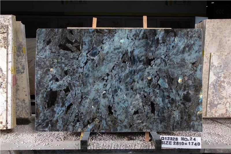Luxury Stone Blue Emerald Labradorite Granite Slabs