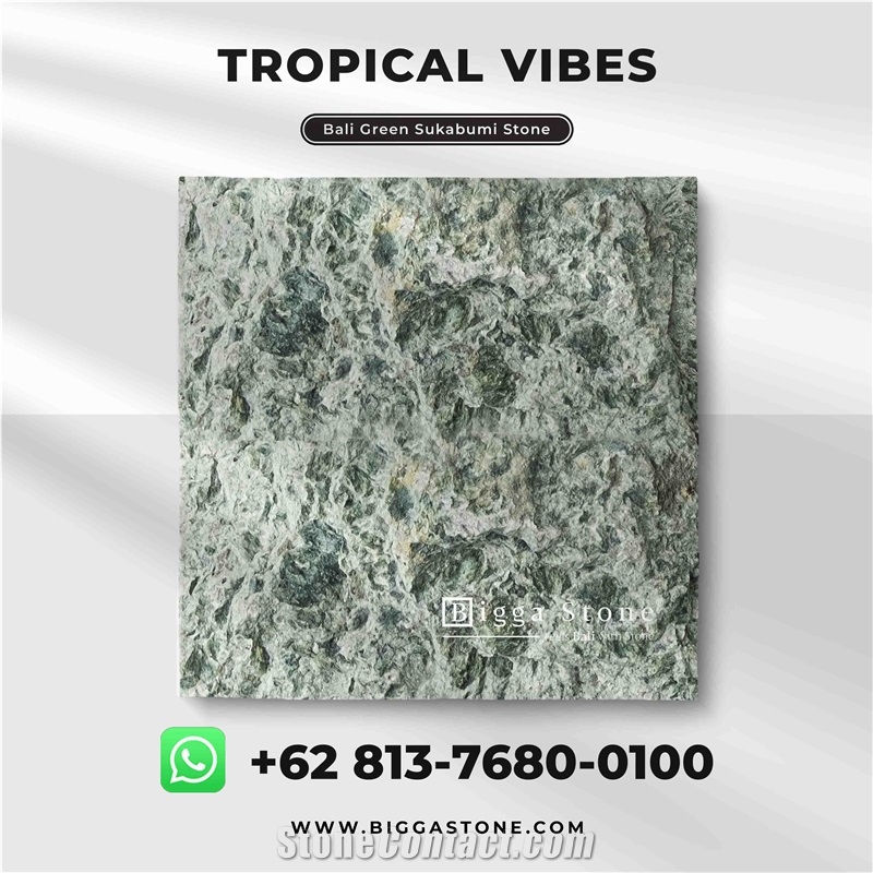 Bruta Sukabumi Green Stone Rough Face Wall Tiles