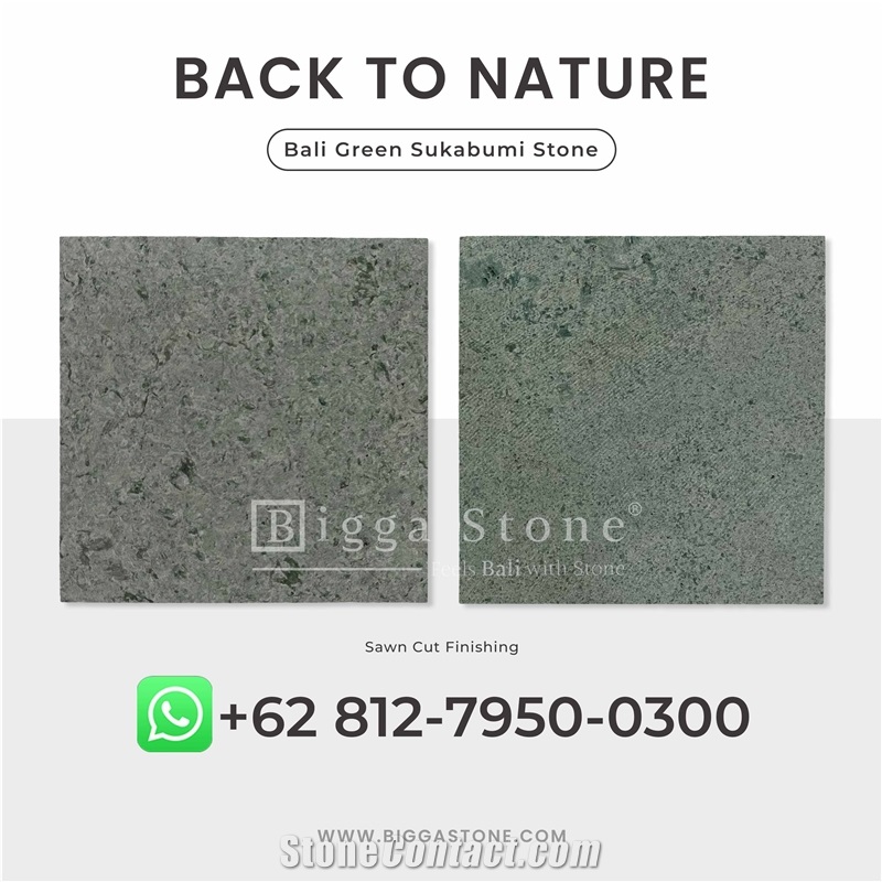 Green Sukabumi Stone Swimming Pool Deck Tiles