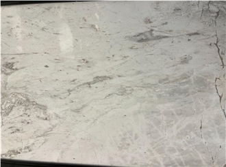 Mugla White Cloudy Marble Slab