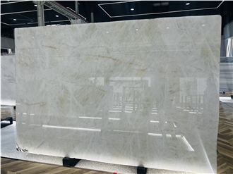 White Cristallo Quartzite Wall Slabs
