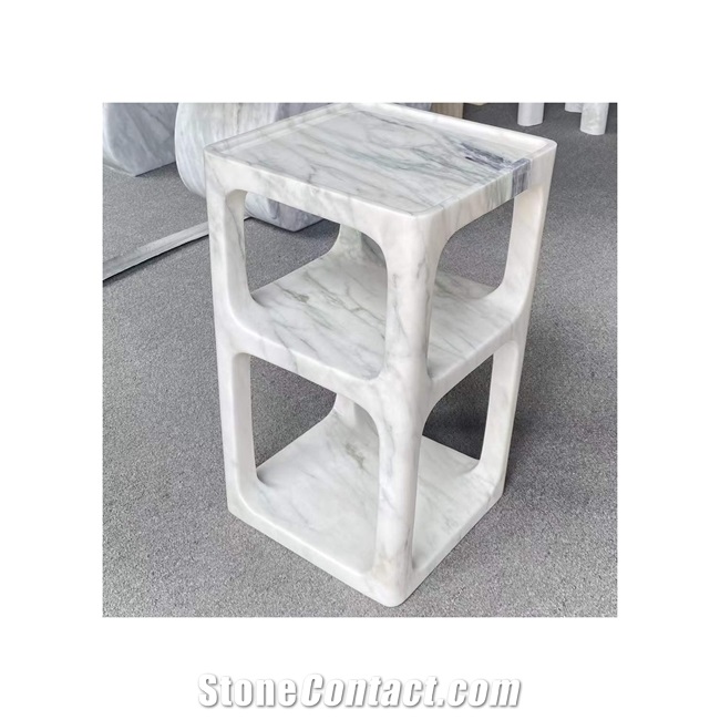 White Marble Side Table