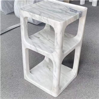 White Marble Side Table