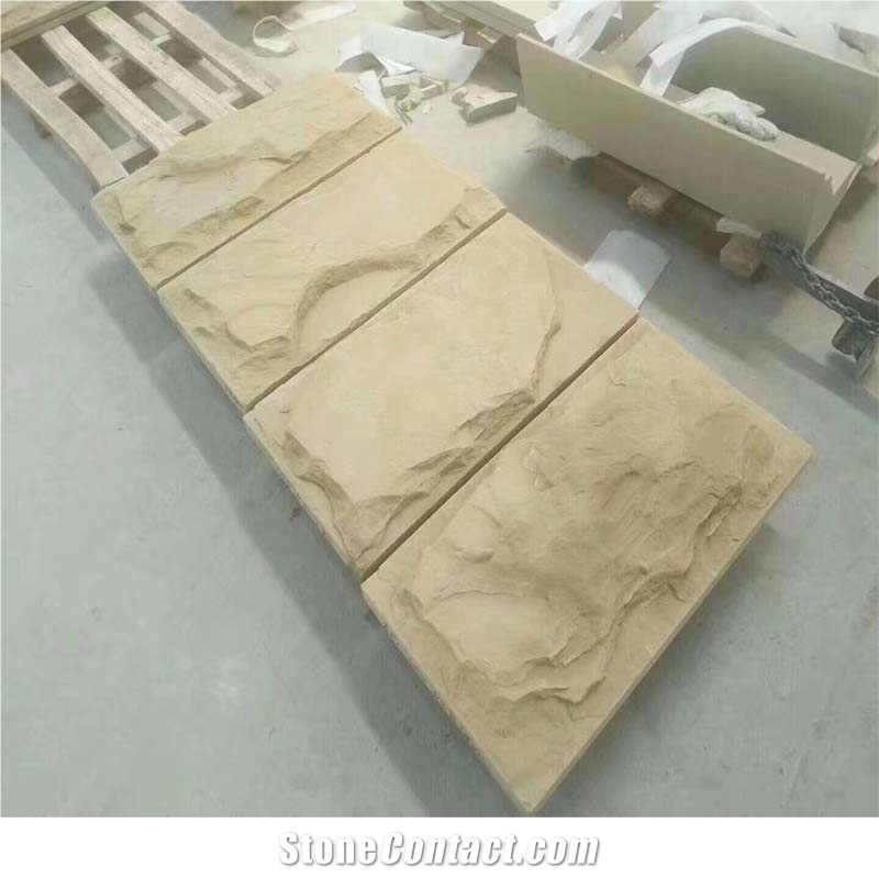 China Sandstone Mushroom Tile Slabs Split Wall Stone