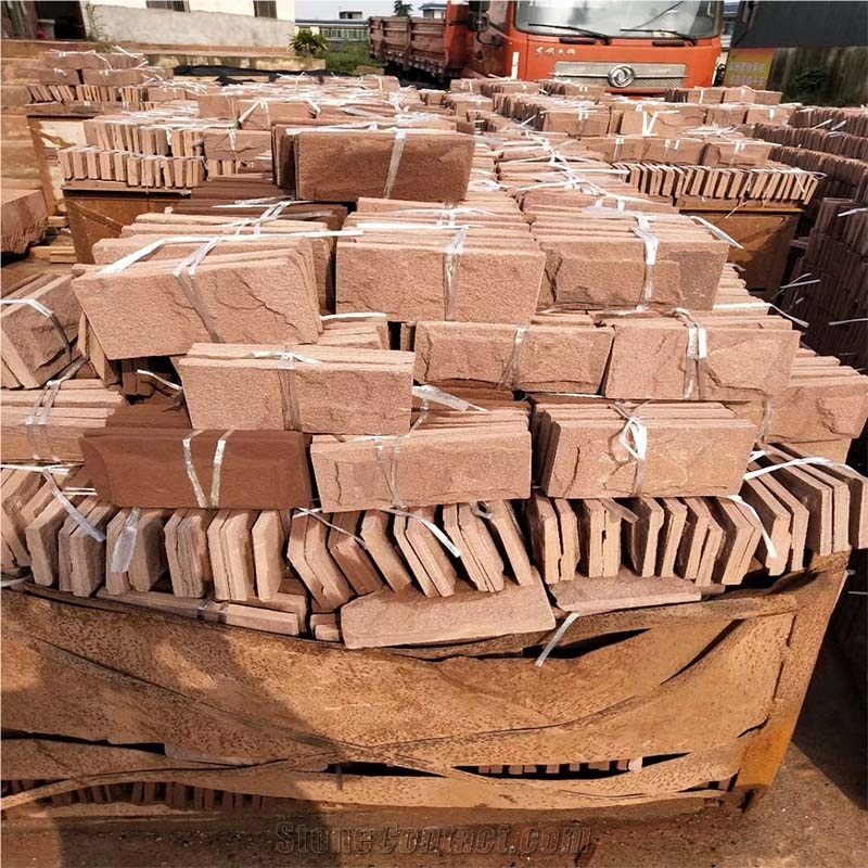 China Sandstone Mushroom Tile Slabs Split Wall Stone