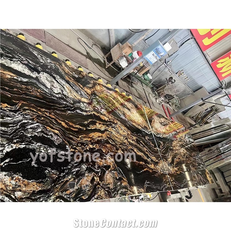 Polished Magma Gold Granite Slabs For Walling Use