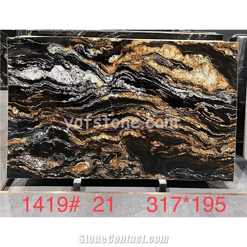 Polished Magma Gold Granite Slabs For Walling Use