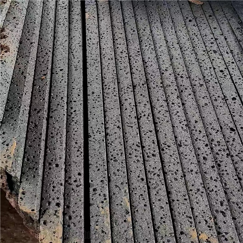 Zhanjiang Grey Basalt Lava Stone Slab Tiles