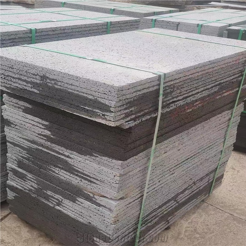 Zhanjiang Grey Basalt Lava Stone Slab Tiles