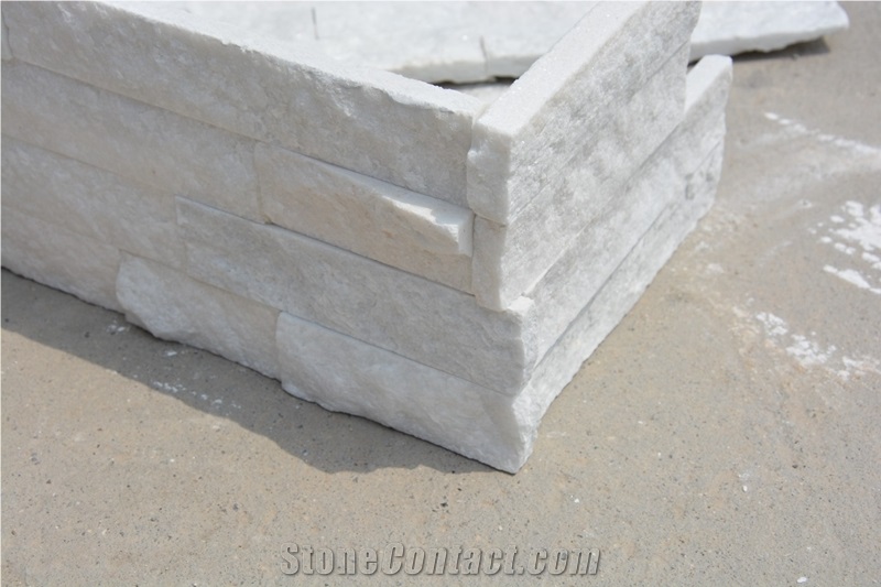 Arctic White Quartzite Stone Ledger Panel - Stone Thin Veneer