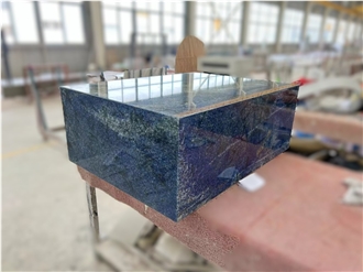 Azul Bahia Granite Coffee Table Fantasy Sapphire Rectangle Granite Plinth