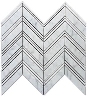 Bianco Carrara Nero Marquina Waterjet Marble Mosaic Tiles