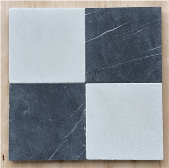 Black And White Marble Tumbled Checkered Floor Tiles Black And White Marble Tumbled Checkered Floor Tiles