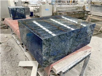 Blue Granite Azul Bahia Plinth Coffee Table