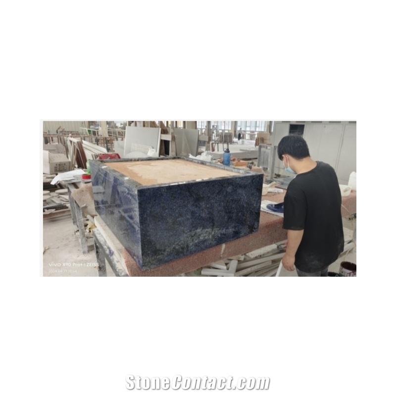 Blue Granite Azul Bahia Plinth Coffee Table