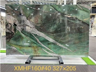 Brazil Emerald Green Quartzite Polished Slabs For Wall Floor