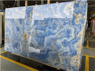 Design Polished Blue Onyx Slabs