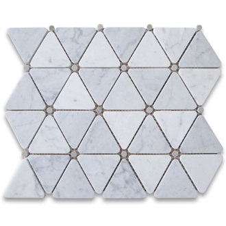 Luxury Ground Decoration White Marble Triangle Mosaic Tiles