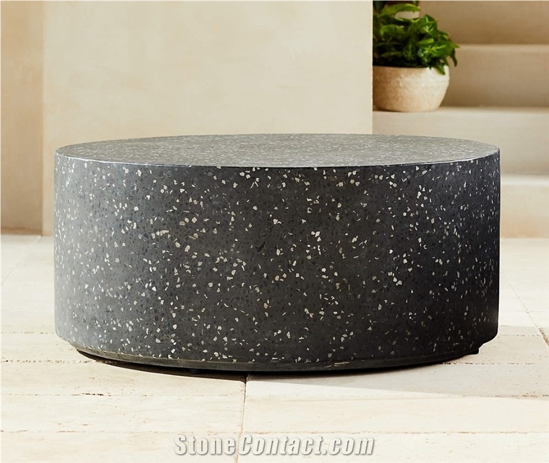 Marble Black Round Terrazzo Coffee Table