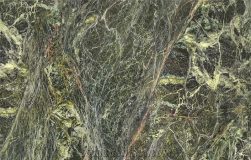 Rain Forest Green Marble Slab For Floor Tiles
