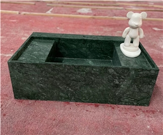 Rectangle Natural Stone Green Marble Wash Basin