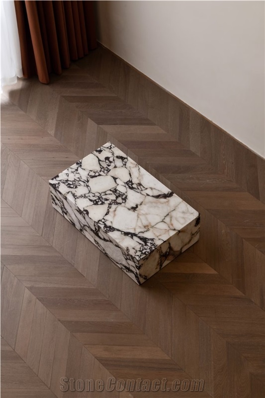Stone Coffee Table Calacatta Viola Marble Plinth