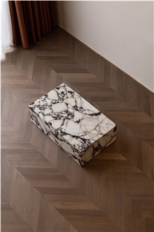 Stone Coffee Table Calacatta Viola Marble Plinth