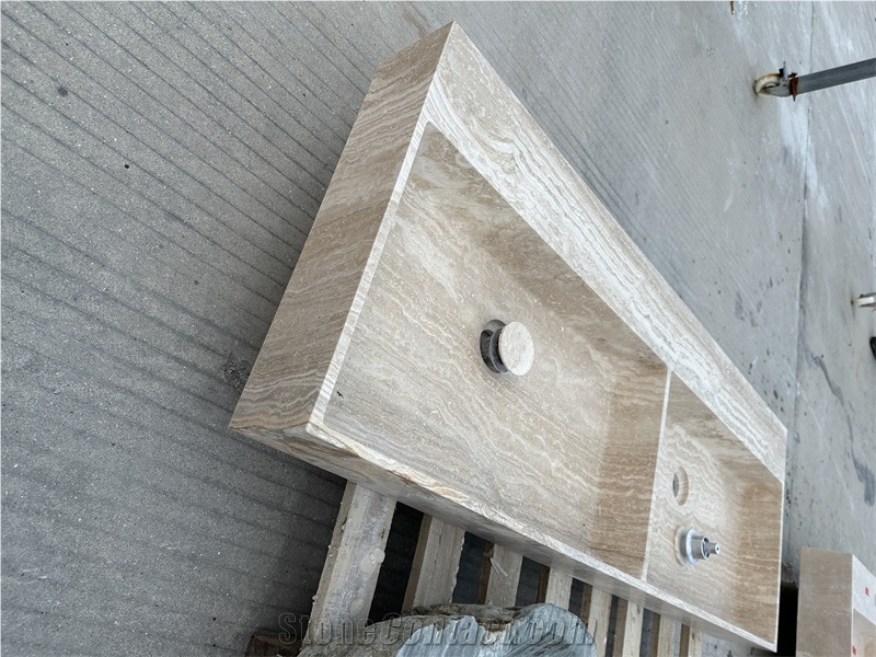Travertine Wall Mounted Bathroom Stone Sink