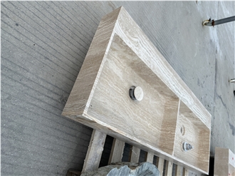 Travertine Wall Mounted Bathroom Stone Sink